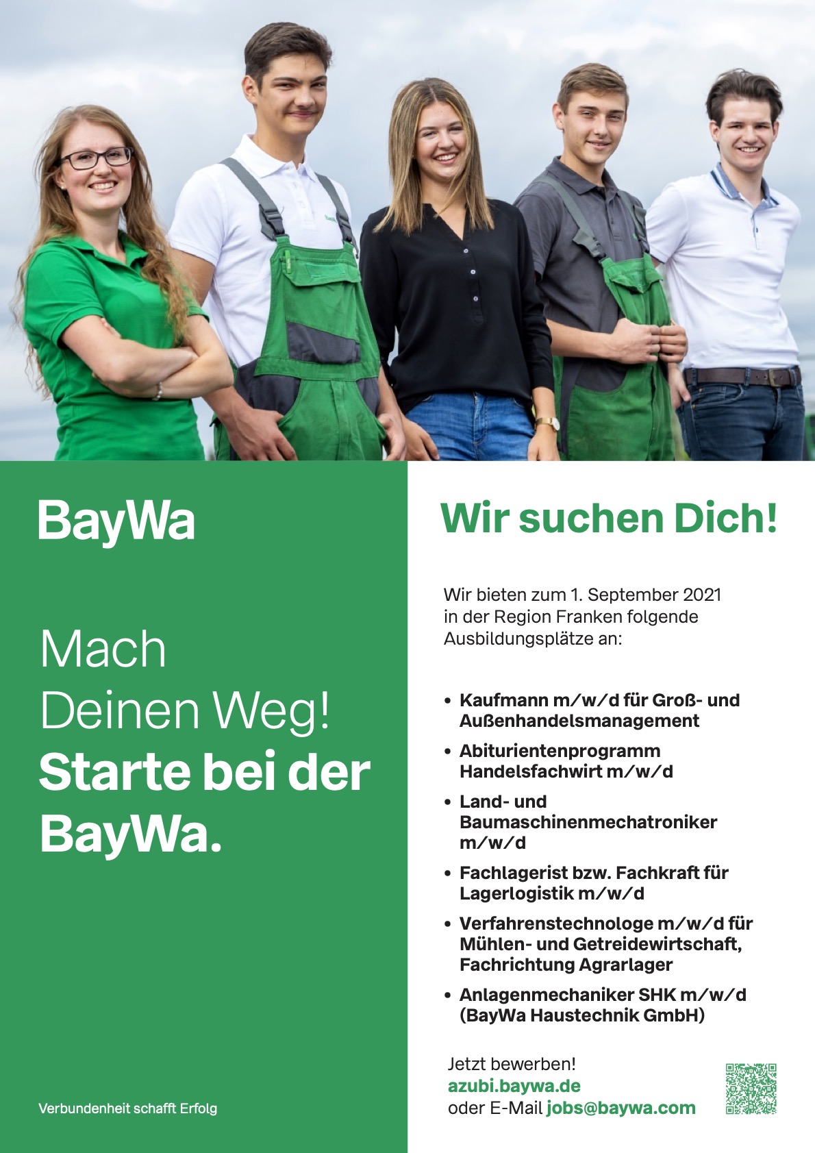 Plakat Franken Azubistellen BayWa 2021